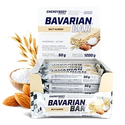 Abbildung von Bavarian Bar Salty Almond. Energieriegel Haferriegel Müsliriegel. 24 x 50 g