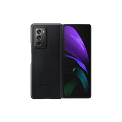 Abbildung von Samsung Galaxy Z Fold2 Hülle Echtleder Hard Case/Backcover Handyhülle Schwarz
