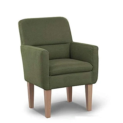Abbildung von CAVADORE Diningsessel Kira / Polstersessel für Küche, Esszimmer oder Wohnküche Passend zur Küchengarnitur Leichte Fleckenentfernung dank Soft Clean 66 x 96 71 Flachgewebe: Grün