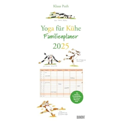 Abbildung von DUMONT Yoga für Kühe 2025 Familienkalender, 22x49,5cm, Planer mit 6 Spalten die ganze Familie, Jahresübersicht 2026 und Schulferientabelle, deutsches Kalendarium