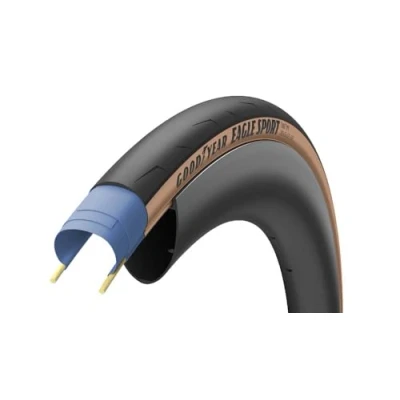 Abbildung von Goodyear Unisex Adulto 0810432031370 Eagle Sport Rennrad Faltreifen (700x30C), Ausführung:schwarz, Dimension:30 622, schwarz/braun, 700x30
