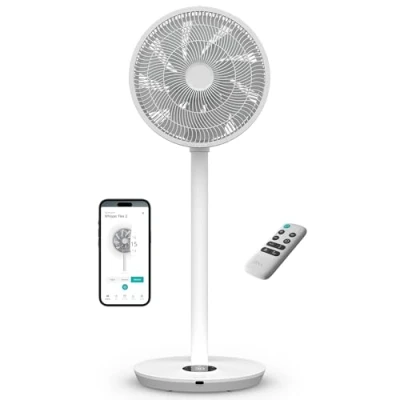 Abbildung von Duux Whisper Flex 2 Smart Ventilator flüsterleise 13 dB Nachtmodus &amp; Timer höhenverstellbar (5492 cm) energieeffizient ab 2W App Fernbedienung Weiß