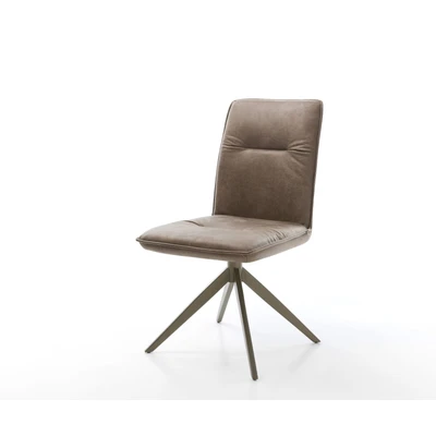 Abbildung von Drehstuhl Vinjo Flex Taupe Vintage Kreuzgestell breit Effektfinish Titan 360 drehbar
