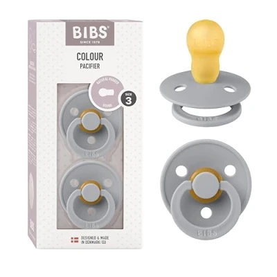 Abbildung von BIBS Pacifiers Natural Rubber Baby Pacifier Set of 2 BPA Free Soothers Made in Denmark Cloud Size 18 36 Months