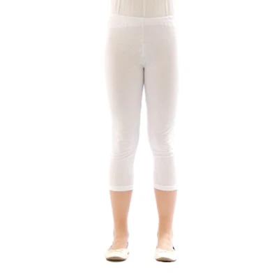 Abbildung von YESET Caprihose Kinder Mädchen Hose Leggings Capri 3/4 blickdicht Baumwolle Weiß 134