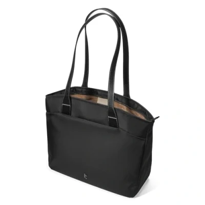 Abbildung von tomtoc Laptop Tote Bag für Damen, 16 Zoll Schultertasche Bürotasche Arbeitstasche mit Laptopfach, 18L Groß Henkeltasche Handtasche Arbeit Business Uni Schule Reisen, Schwarz