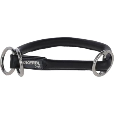Abbildung von Kerbl Halsband Roma Rindleder mit Stopper Schwarz 8mm 55cm
