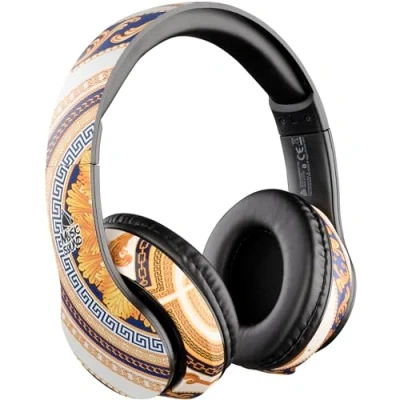 Abbildung von Music Sound Bluetooth Kopfhörer Around On Ear Stereo Headset mit Ausziehbarem Kopfbügel Steuertastatur am 20 Stunden Autonomie 2 Aufladen Fantasy Barock Gold