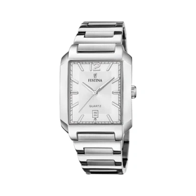 Abbildung von Festina Quarzuhr On The Square, Armbanduhr, Herrenuhr, Damenuhr, Edelstahlarmband, Datum