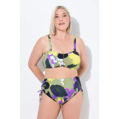 Abbildung von Ulla Popken Floral SET Bikini, Damen, Größe: 46, Mosel green