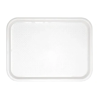 Abbildung von Olympia Kristallon Fast Food Tablett, große Größe: 450 x 350 mm/ 17,75 13,75 Zoll, weißes Polypropylen, rechteckiges Restaurant Serviertablett aus Kunststoff, gewerbliches und Heimgebrauch, GF997