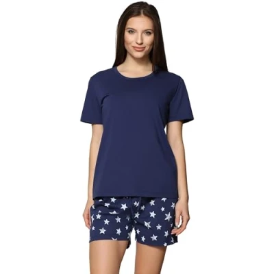 Abbildung von Merry Style Schlafanzug Damen Zweiteiler Pyjama Kurz Baumwolle Set MS10 177