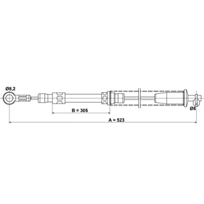 Abbildung von ATE 24.3727 0509.2 Handbremsseil 523 FIAT: Uno Schrägheck