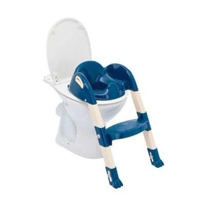Abbildung von THERMOBABY Kinder WC Reduzierer Kiddyloo Clever, Spielerisch &amp; Hygienisch Verstellbare Füße Rutschfeste Stufe Kompaktes Zusammenklappen Ab 18 Monate Ozeanblau