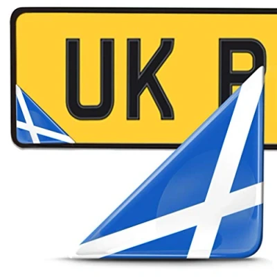Abbildung von Biomar Labs 2 x 3D Gel Silikon Aufkleber Nummernschild Kennzeichen Tuning Auto Helm Tablet Laptop Handy Schottland Flagge Fahne F 136