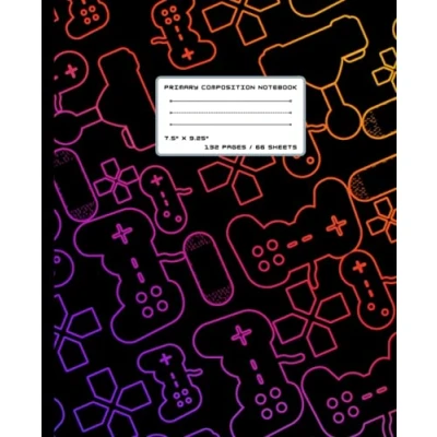Abbildung von Video Games Primary Composition Notebook: Story Journal Half Page Dotted Midline with Picture Space Learn to Draw and Write ... Gamer Exercise Book 7.5&quot; x 9.25&quot; (132 pages)