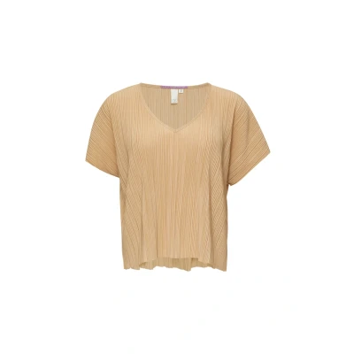 Abbildung von QS MIT Plisseefalten Bluse, Damen, Größe: Large, Beige