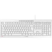Abbildung von CHERRY STREAM KEYBOARD, Kabelgebundene Tastatur, Deutsches Layout (QWERTZ), Flüsterleiser Tastenanschlag, Einzigartiges Tippgefühl, Flaches Design, Weiß Grau