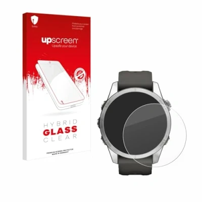 Abbildung von upscreen Schutzglas für Garmin Fenix 7S Pro Solar (42 mm) Schutzfolie, Glas Folie [Klar, 9H Panzerschutz, Anti Fingerprint]