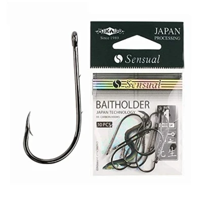 Abbildung von 10&quot; Mikado BAITHOLDER geschmiedete Angelhaken Aalhaken Wurmhaken Gr.04 4/0 (3/0)