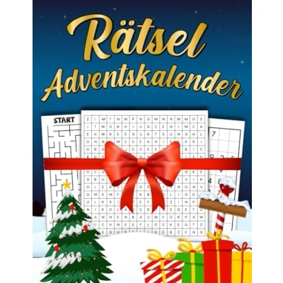 Abbildung von Rätsel adventskalender Erwachsene : Der Weihnachtskalender mit 72 Rätseln in großer Schrift für &amp; Rentner, Sudoku, Wortsuche, Logikaufgaben