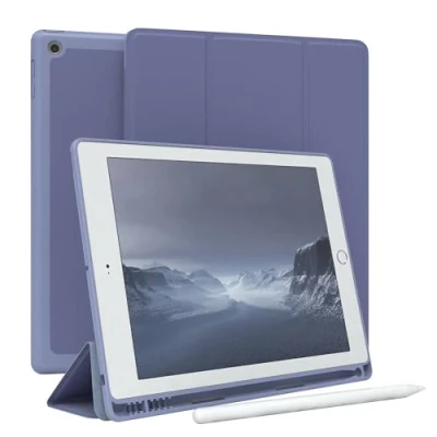 Abbildung von EAZY Case Schutzhülle mit Stifthalter für iPad 2018 2017 (6./5. Gen.) 9,7&quot; Hülle Stifthalterung Tablet Cover Touchpen Smartcase aufstellbar Klappcase Auto Sleep Wake Up Etui EIS Blau