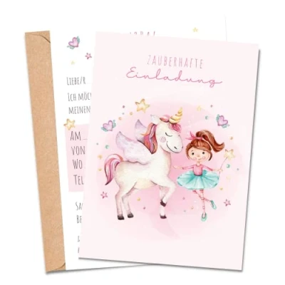 Abbildung von MeinBaby123® Kindergeburtstag Einladungskarten (Prinzessin V3)