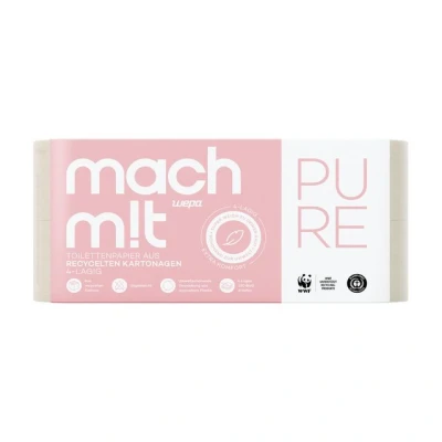 Abbildung von mach m!t Toilettenpapier PURE 4 lagig extra weich das Premium Hygienepapier (8 St)