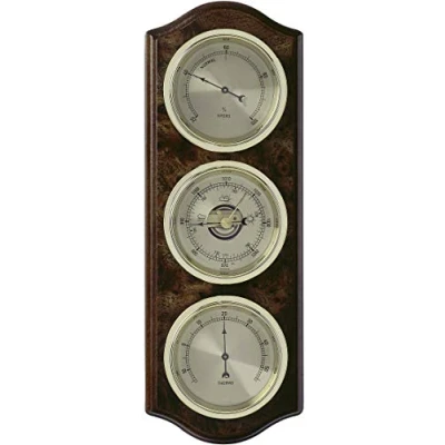 Abbildung von TFA Dostmann 20.1076 analoge Wetterstation aus Massivholz Innenwetterstation