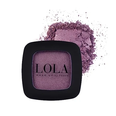 Abbildung von Lola Make up by Perse Mono Lidschatten mit natürlichen Inhaltsstoffen, vegan und tierversuchsfrei, Augen Palette, hohe Deckkraft, Satin für Frauen, Pflaume (032)