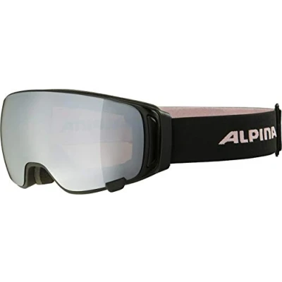 Abbildung von ALPINA DOUBLE JACK MAG Q LITE Verspiegelte, Kontrastverstärkende Wechselscheiben OTG Skibrille Mit 100% UV Schutz Für Erwachsene, black rose, One Size