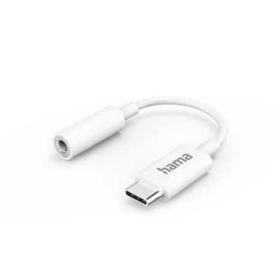 Abbildung von Hama Aux Adapter USB C 3,5 mm Klinke Buchse, Weiß Audio zu
