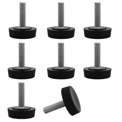 Abbildung von SKIR&#039;CO Möbel Nivellierfüße, M6 x 20 mm, verstellbare runde Beine, 25 mm Durchmesser, Gewinde Nivellierfuß, 8 Stück