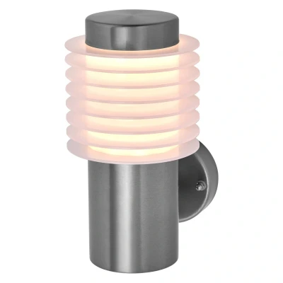 Abbildung von Ledvance ENDURA STYLE RONDO WALL Außenbeleuchtung, 9W, 700lm, Wandleuchte, Edelstahl,IP44 Schutzklasse, 3.000K Farbtemperatur, warmweiße Lichtfarbe