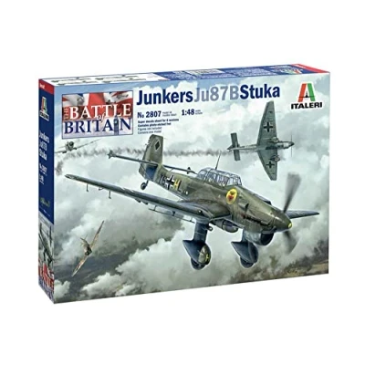 Abbildung von Italeri 1:48 Junkers JU 87B Stuka Bat.o.Brit., Modellbau, Bausatz, Standmodellbau, Basteln, Hobby, Kleben, Plastikbausatz, detailgetreu