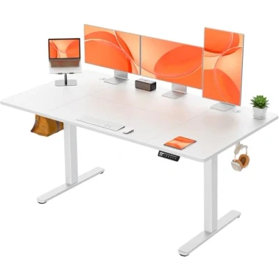 Abbildung von ErGear Elektrisch Höhenverstellbarer Schreibtisch 160x80 cm, Höhenverstellbar mit 4 Memory Funktion, Gaming Tisch Vierteilige Tischplatte