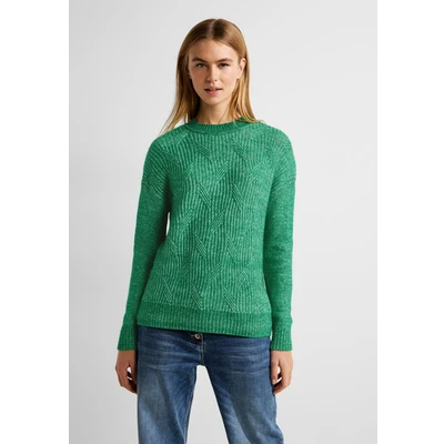 Abbildung von Cecil Melange Strickpullover, Damen, Größe: XL, Grün