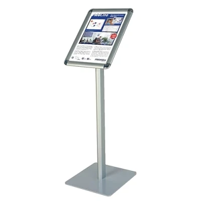 Abbildung von FRANKEN Infodisplay Standard A3 hoch, 125 cm Gesamthöhe, freistehend, tragbar, Aluminiumrahmen, BS0904