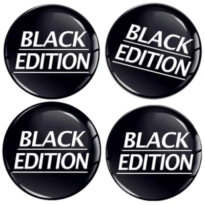Abbildung von SkinoEu 4 x 65mm Aufkleber Autoaufkleber für Radkappen Nabenkappen Nabendeckel Radnabendeckel Rad Black Edition A 1265