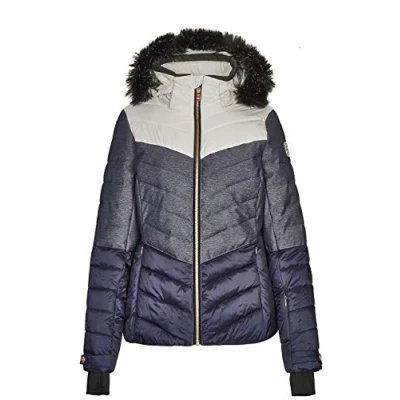 Abbildung von killtec Skijacke Damen Brinley Winterjacke Damenjacke sportlich mit Skipasstasche warme Jacke für den Winter wasserdicht, denim, 42