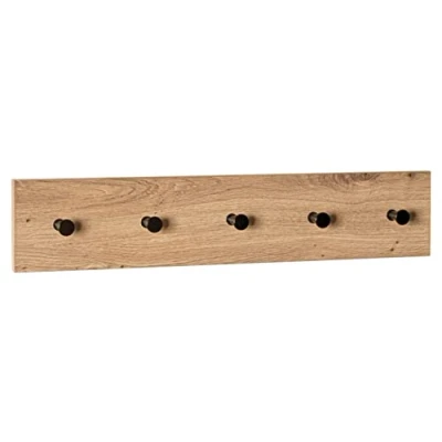 Abbildung von HAKU Garderobenleiste PARMA, B 60 cm, Artisan Eiche Dekor, Metallhaken, mit 5 Haken