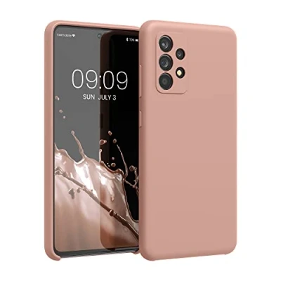 Abbildung von kwmobile Hülle kompatibel mit Samsung Galaxy A52 / 5G A52s Silikon Handy Case Handyhülle weiche Oberfläche kabelloses Laden Orange Clay