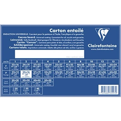 Abbildung von Clairefontaine 33997C Leinwand (3 mm, Querformat, 24 x 16 cm, ideal für Nasstechniken, praktisch und einfach zu verwenden) weiß