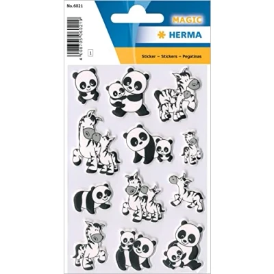 Abbildung von 10 x HERMA Sticker Magic Panda Und Zebrafamilien Foam VE=VE=1 Blatt