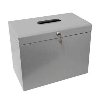 Abbildung von Ablagebox / Hängemappenbox (aus Metall, A4) grau