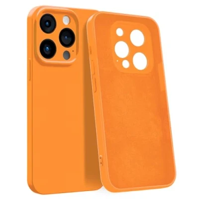 Abbildung von MyGadget Hülle kompatibel mit iPhone 14 Pro [ 4 Layer Struktur Schutzhülle ] Gummierte Handyhülle Soft Inlay &amp; Hardcase Cover außen Orange