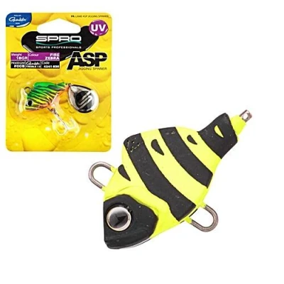 Abbildung von SPRO ASP Spinner UV Searchbait mit original Gamakatsu Haken zum Angeln auf Raubfisch, Spinnangeln, Gewicht:21g, Farbe:Wasp