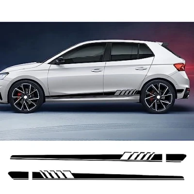 Abbildung von Auto Seitenstreifen Seitenaufkleber Aufkleber, Für Skoda Octavia 2 3 A7 A5 VRS Fabia Rapid Superb Kodiaq Scala Karoq Kamiq Tuning