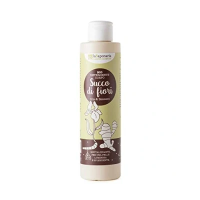 Abbildung von La Saponaria Iris &amp; Ingwer Körperreiniger, Duschgel, Körperwäsche, Vitamine Antioxidantien, revitalisierend, natürlich, vegan, tierversuchsfrei, Bio Plastik, organisch, 200 ml.