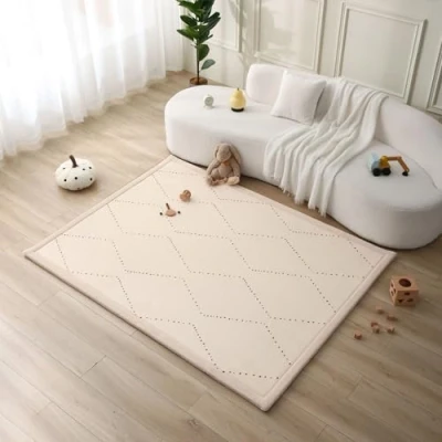 Abbildung von Wolkenweiche Spielmatte Baby 200x150x2,5cm, Zickzack Kinderzimmer Teppich mit hochwertigem Memory Schaum Krabbelmatte Rutschfester Unterseite Krabbeldecke, Kinderteppich, Tatami Matte